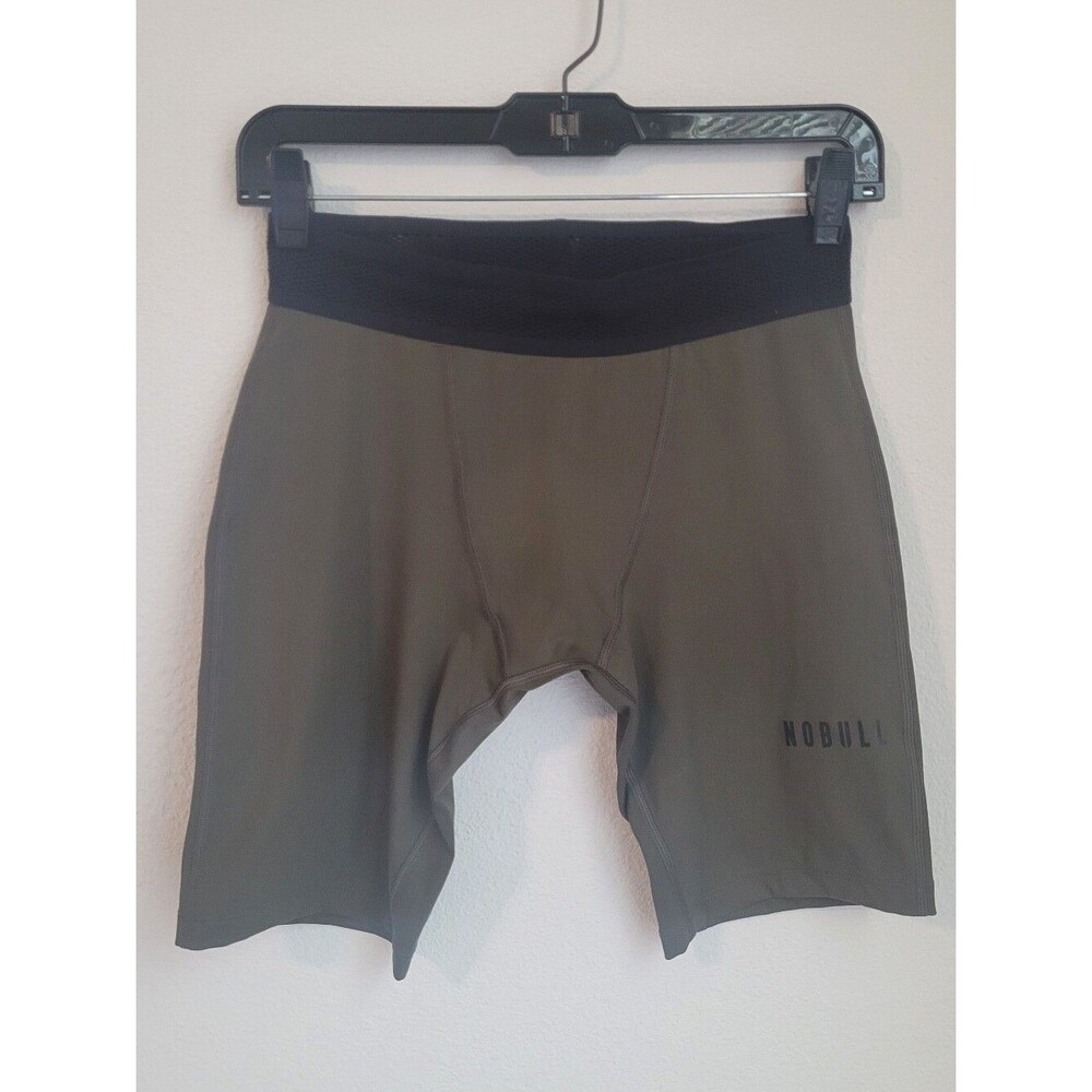 NOBULL Matte High Rise Compression Bike Shorts Army Green Size M Activewear Gym